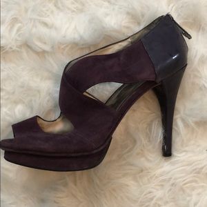 Michael Kors dark purple criss cross heel size 8.5